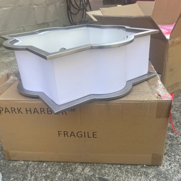 Park Harbor Javins 3 Light 15-3/8" Wide Flush Mount Drum Ceiling Fixture H 4.6in - Picture 7 of 8
